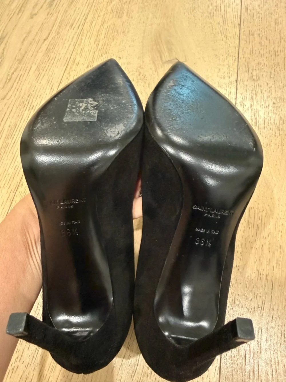 Saint Laurent Black Suede Pointed Pumps - Classic Stiletto - Picture 6 of 6